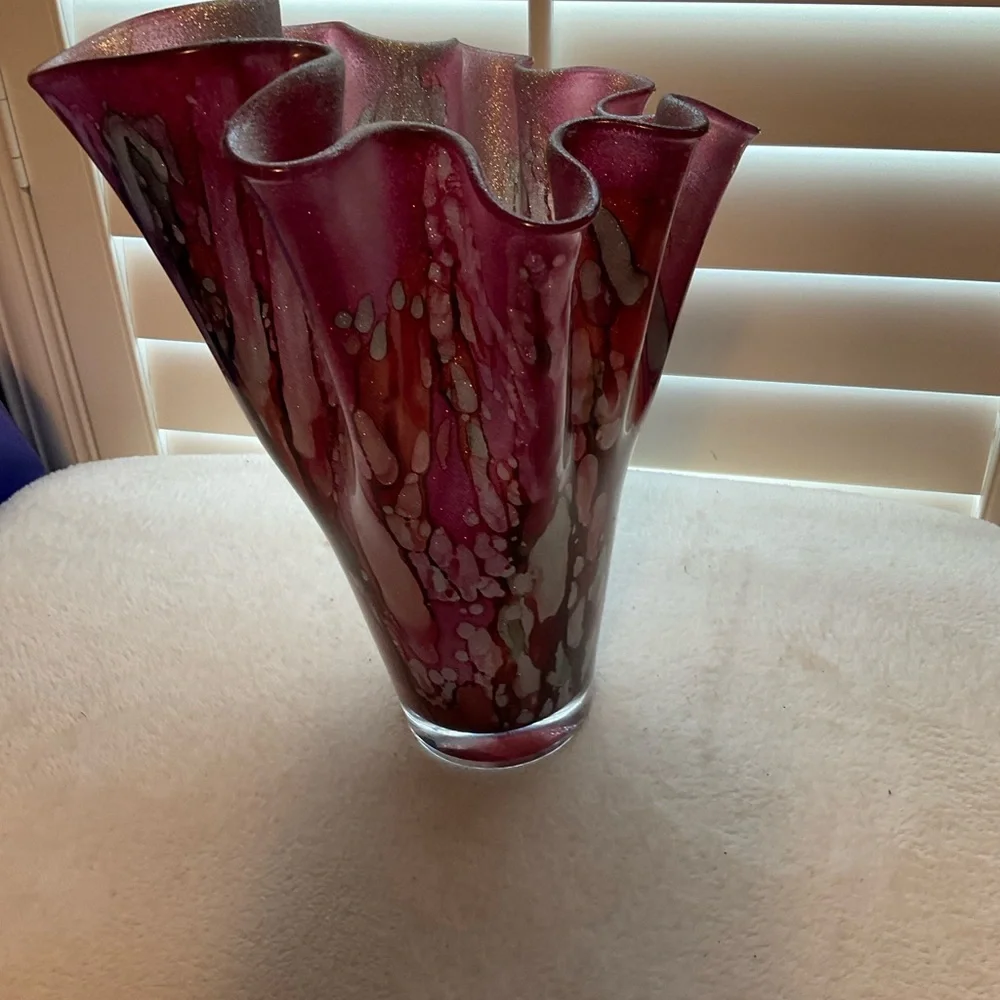 Elegant Purple and Silver Home Accent Vase
